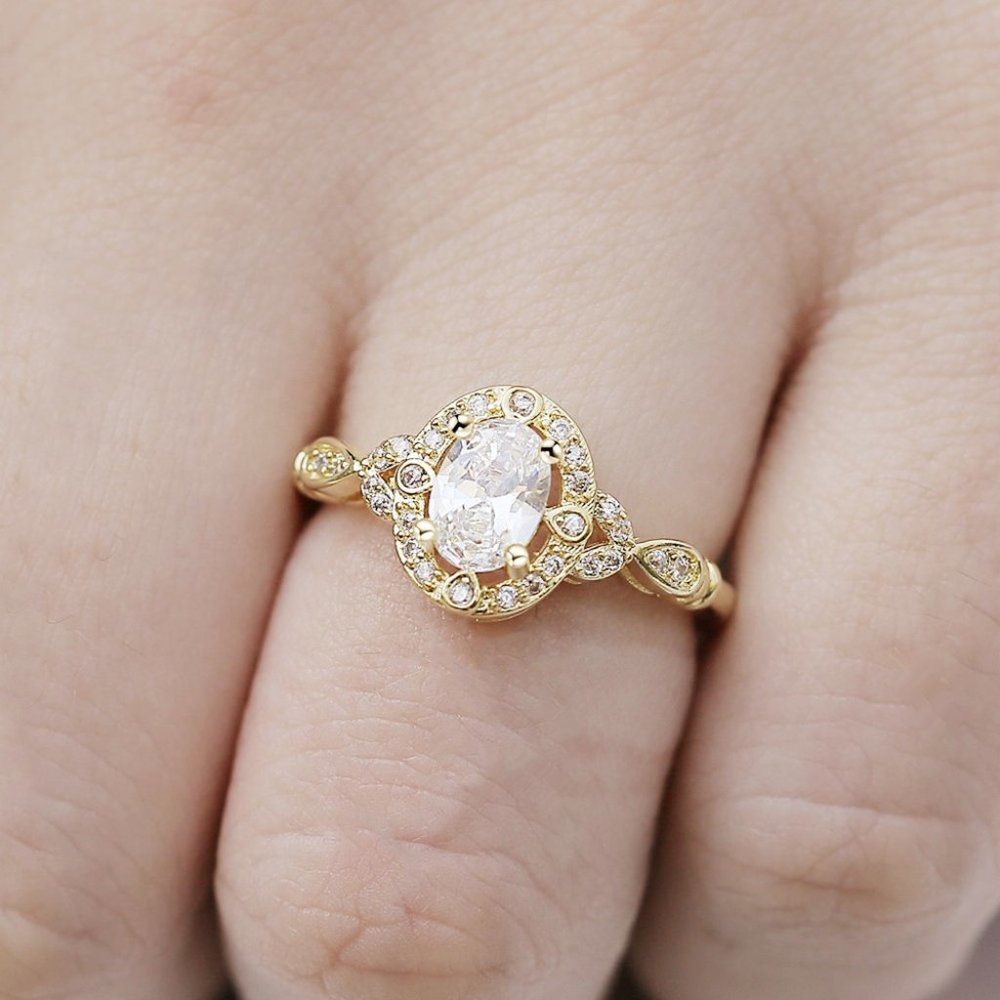 🎀 Luxury Oval Gems Noble Vintage Zircon Rings for Women, EVGG1488
